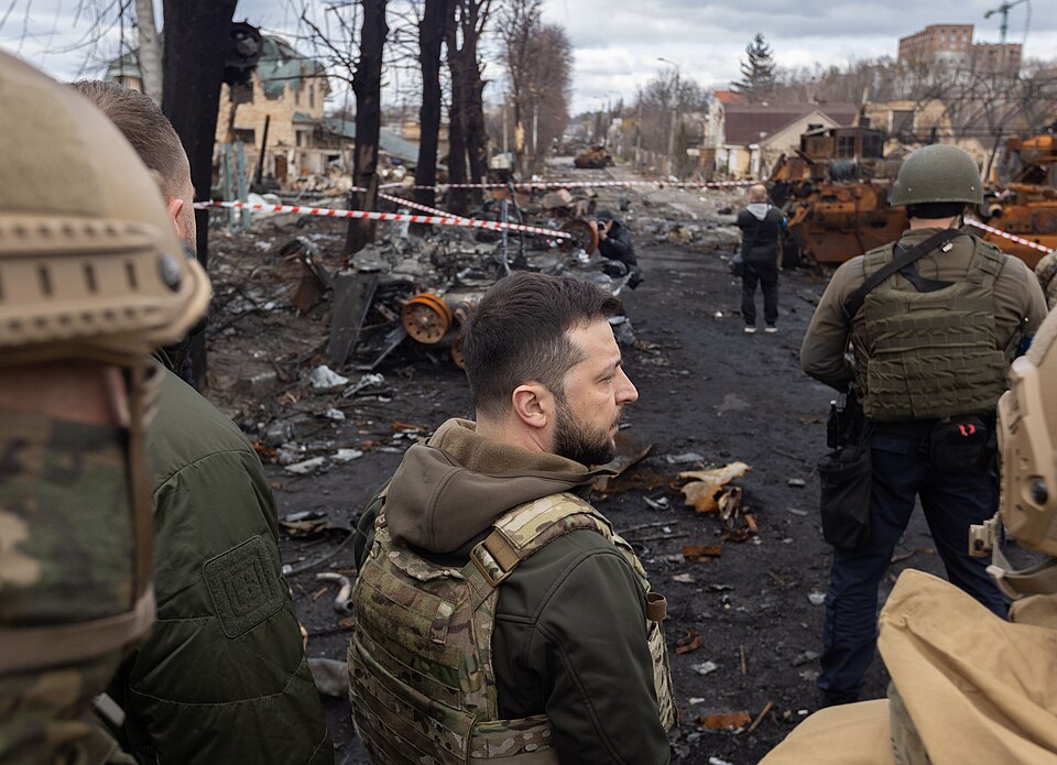 Bucha after Russian invasion of Ukraine, President Zelensky