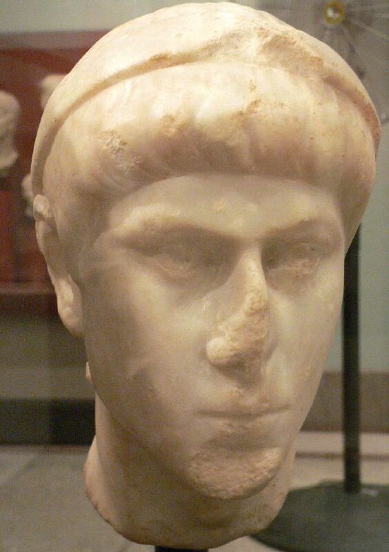 A bust of the Roman Emperor Constantius II from Syria. This object is today located in the collection of the University of Pennsylvania's Museum of…