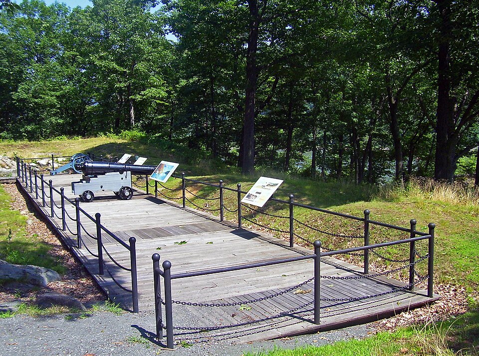 Site of cannon platform at Fort Montgomery , NY, USA, a National Historic Landmark on the Hudson River