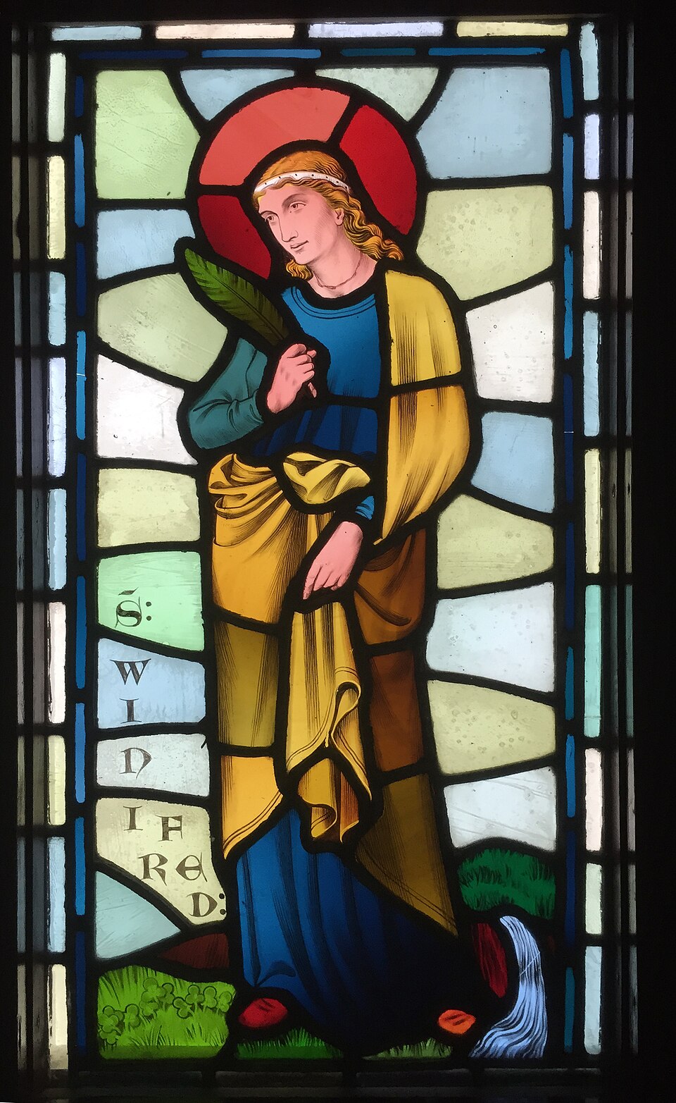 Stained glass chapel panel, originally designed by William Burges (2 December 1827 – 20 April 1881)