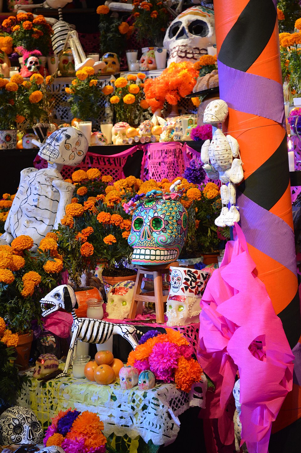 This image represents the Catrina, a female character representing the dead created by Guadalupe Posadas