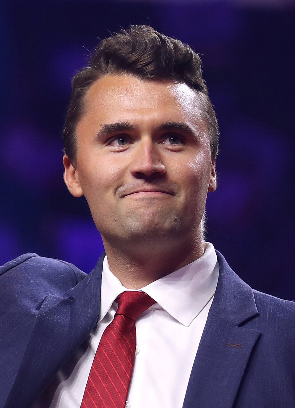 Charlie Kirk speaking with attendees at an Arizona for Trump rally at Desert Diamond Arena in Glendale, Arizona.