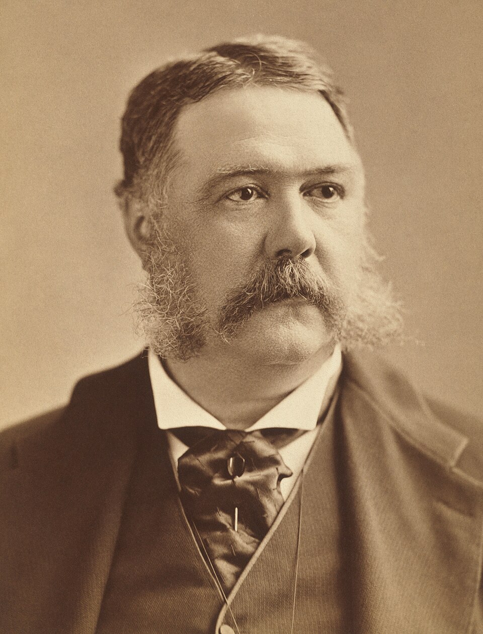 Chester A. Arthur in an albumen silver print of a photograph by Abraham Bogardus . Dimensions Image/Sheet 15.1 × 10.3 cm (5 15/16 × 4 1/16") Mount (not…