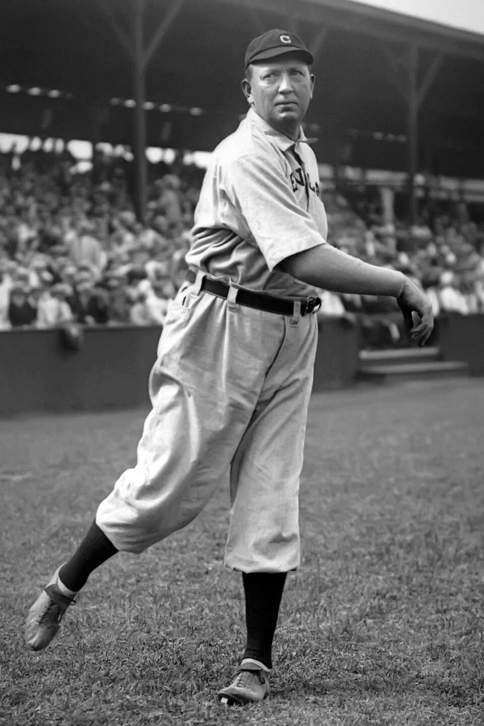 Cy Young with the Cleveland Naps during the final season of his Hall of Fame career