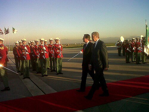 British Prime Minister David Cameron with Algerian Prime Minister Abdelmalek Sellal in Algeria, January 2013.