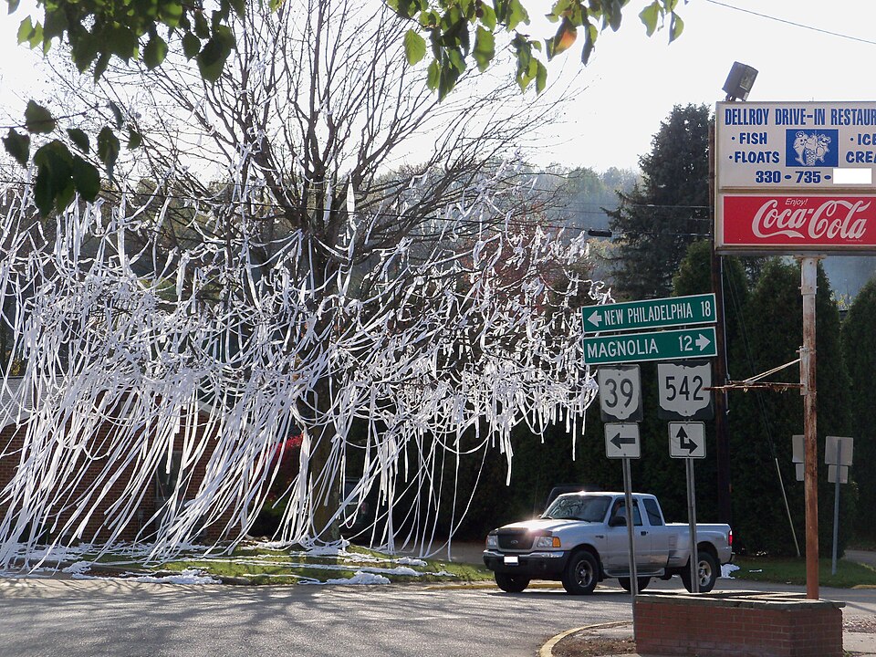 Dellroy, Ohio is decorated each halloween.