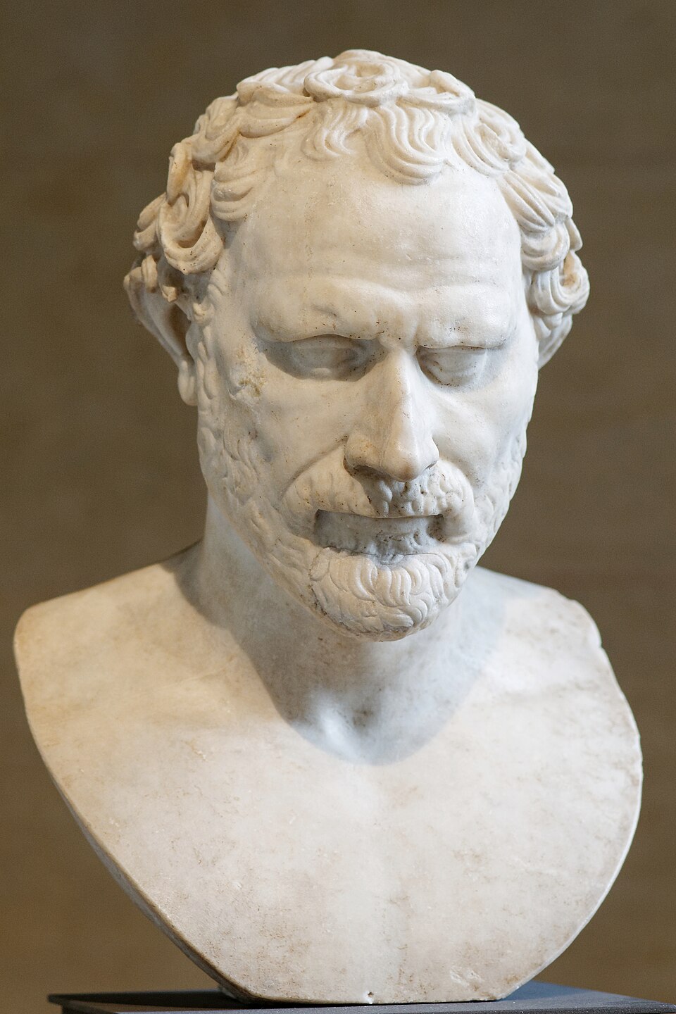 Portrait of Demosthenes. Roman artwork of the Imperial era after a Hellenistic original.
