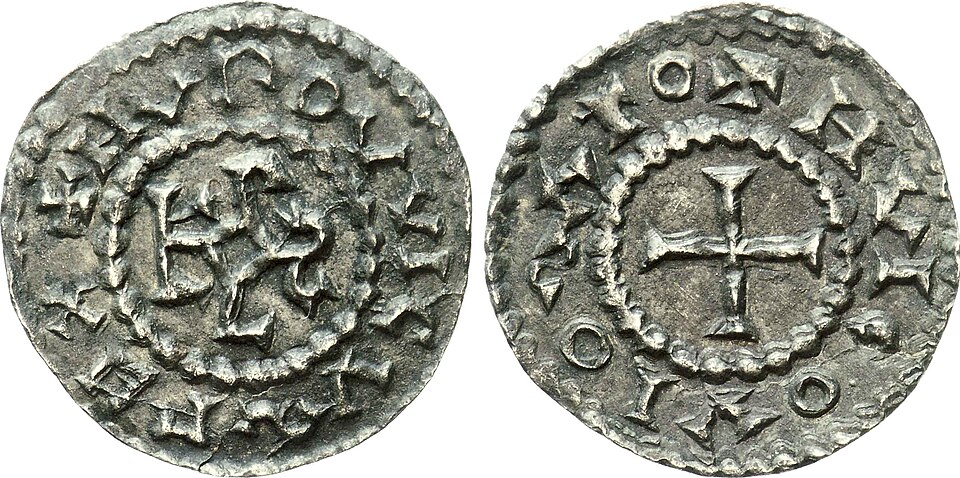 Nom de l'atelier/ville : Visé Métal : argent Diamètre : 18mm Axe des coins : 1h. Poids : 0,96g. Degré de rareté : R3 Titulature avers : + HVDOVVICVS PEX,…