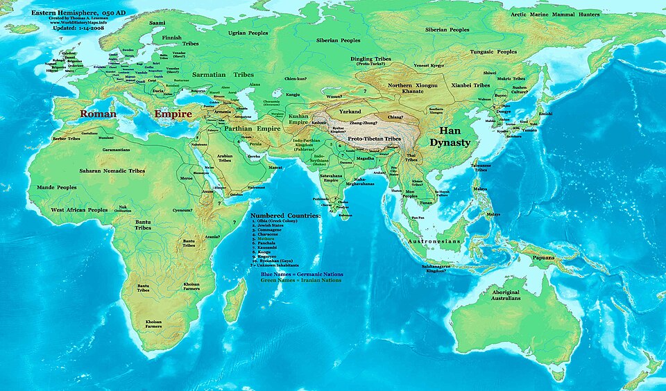 Eastern Hemisphere in 050 AD .