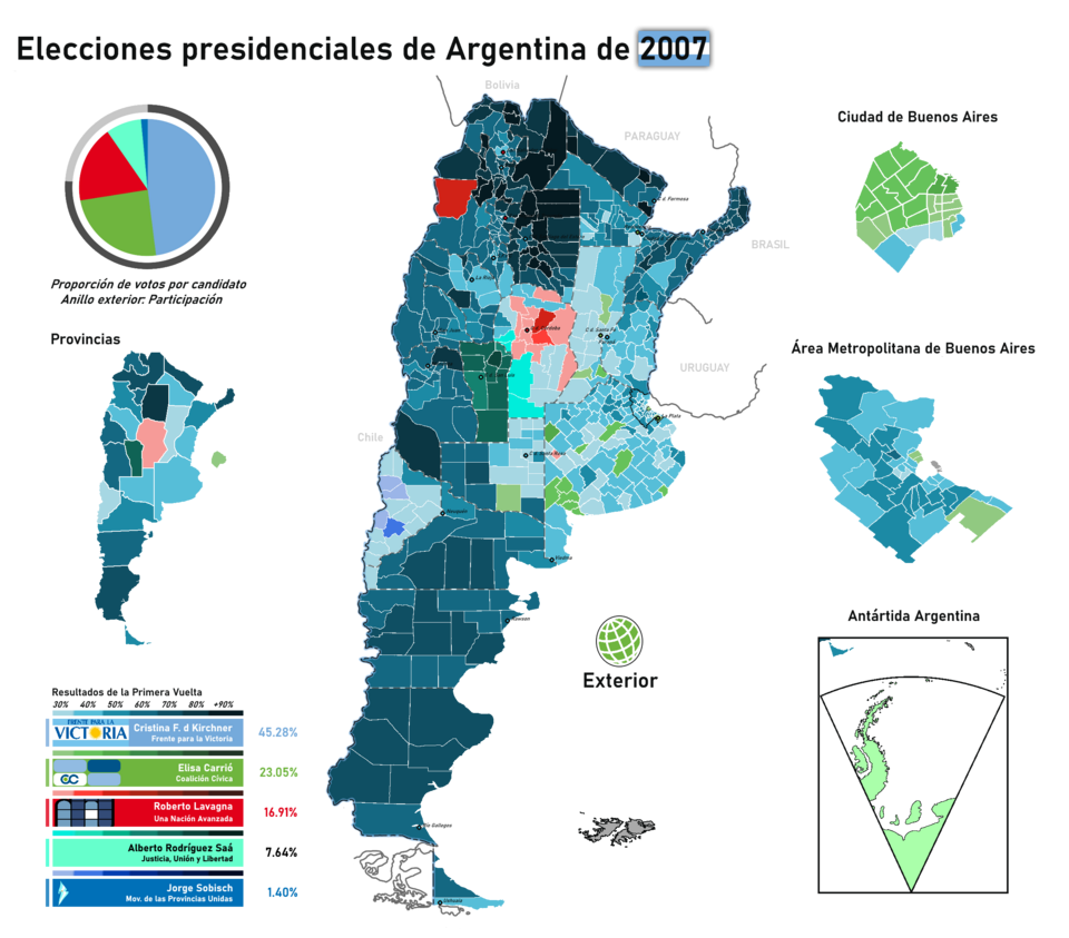 Map of the 2007 Argentine presidential election