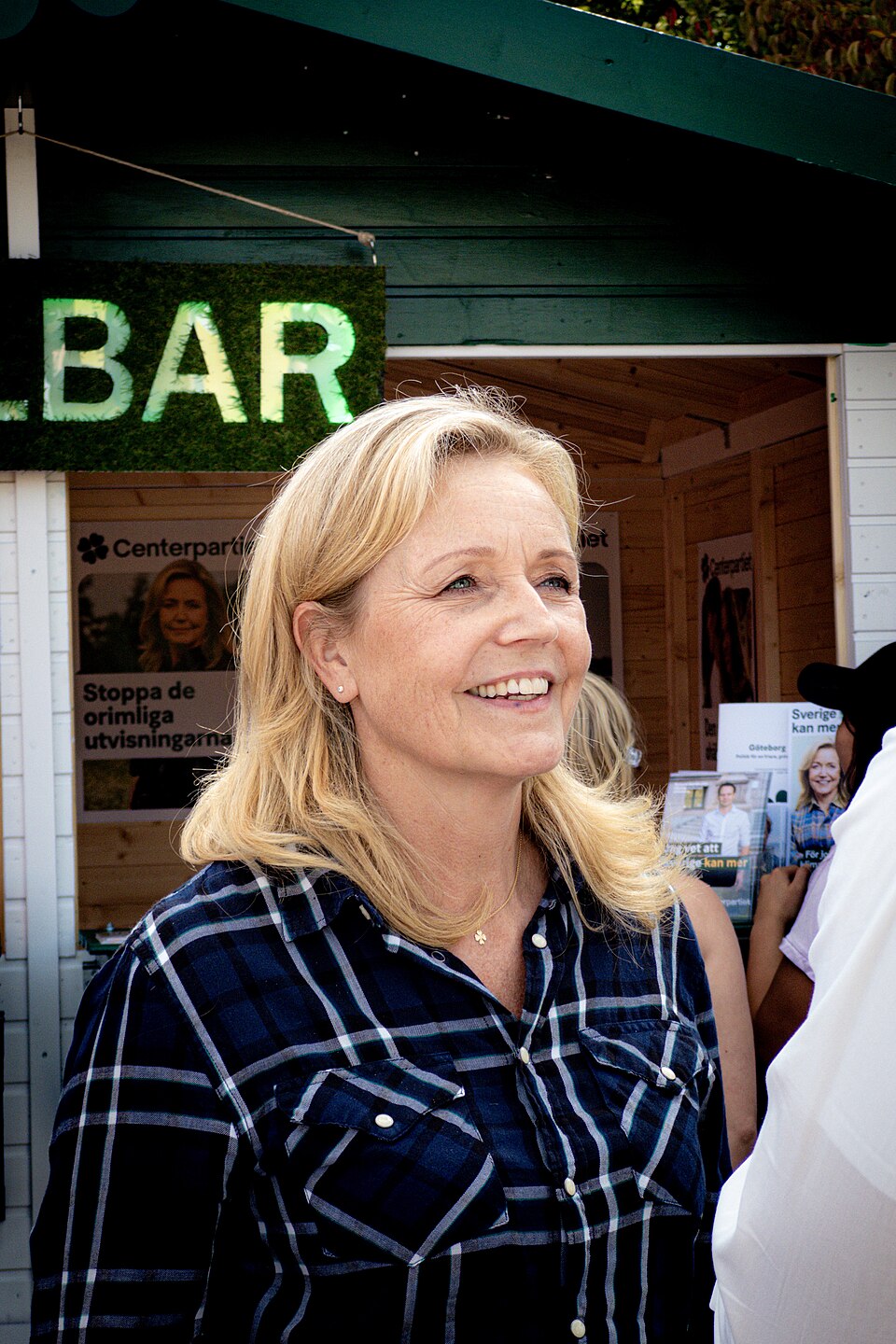 Centerpartiet leader Elisabeth Thand Ringqvist makes a campaign stop at Milleniumsparken in Gothenburg, Sweden.