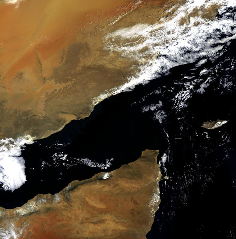 The Gulf of Aden, captured in this Envisat image, is located in the Indian Ocean and is situated between Yemen (seen above the gulf) on the south coast of…