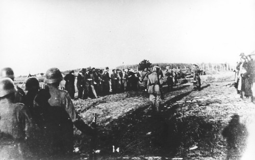 Serb males from Kragujavac being registered before being shot in reprisal
