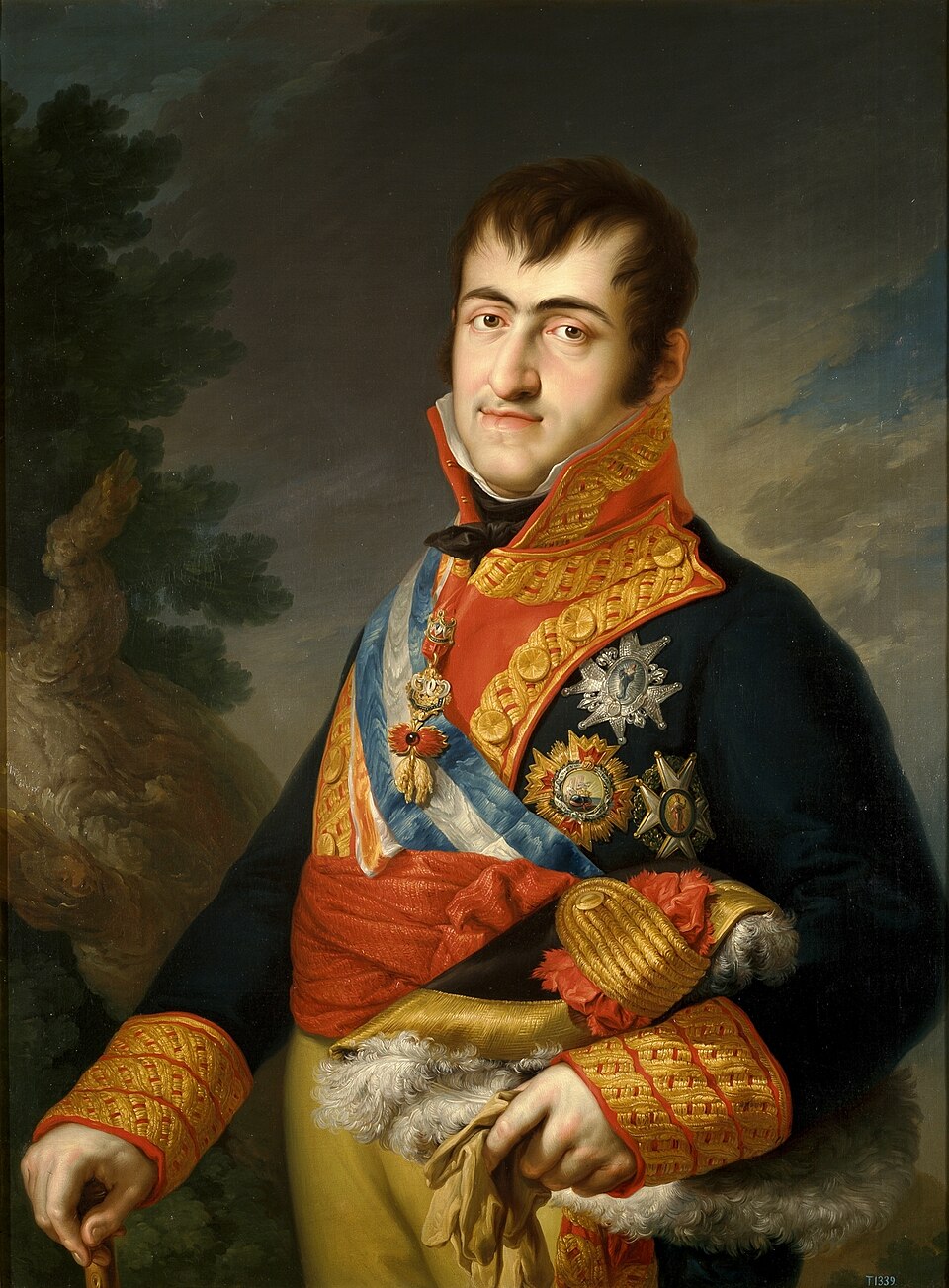 Retrato del rey Fernando VII de España (1784–1833), que aparece vestido con el uniforme de capitán general del ejército español.