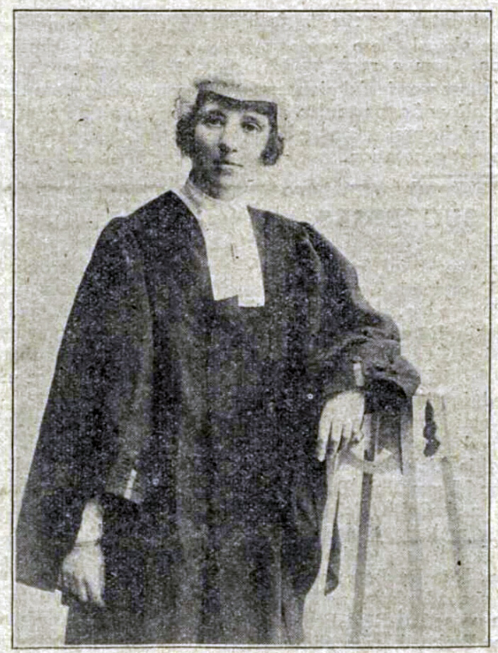 Frances Kyle , one of the first women to be called to the Bar, pictured about the time of her call in 1921.