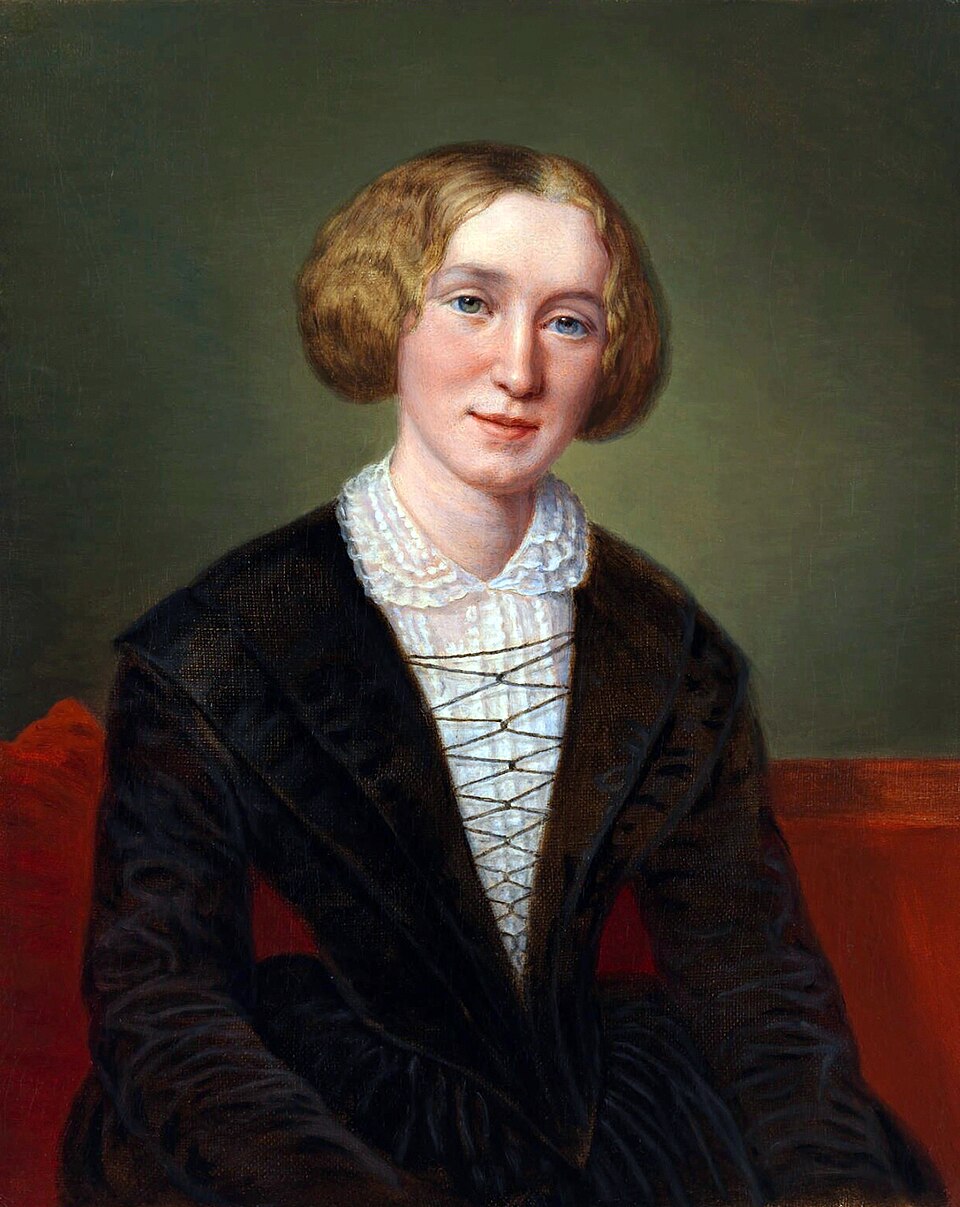 George Eliot (1819–1880), aged 30, by the Swiss artist Alexandre-Louis-François d'Albert-Durade (1804–1886), whose family she lived with while in…