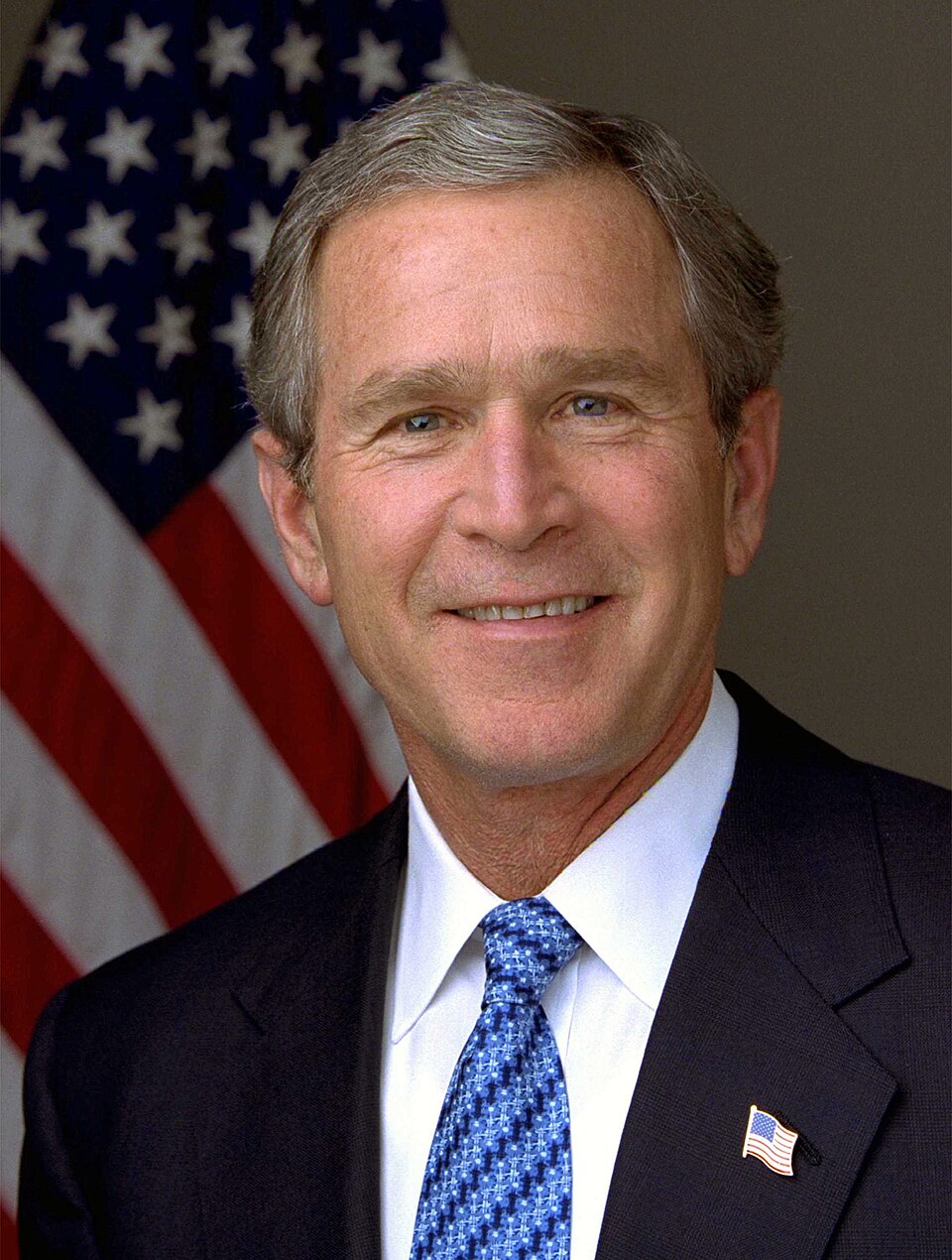 Official photograph portrait of U.S. President George W. Bush .