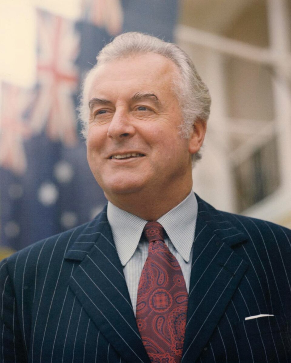 A 1974 portrait of Gough Whitlam , Prime Minister of Australia