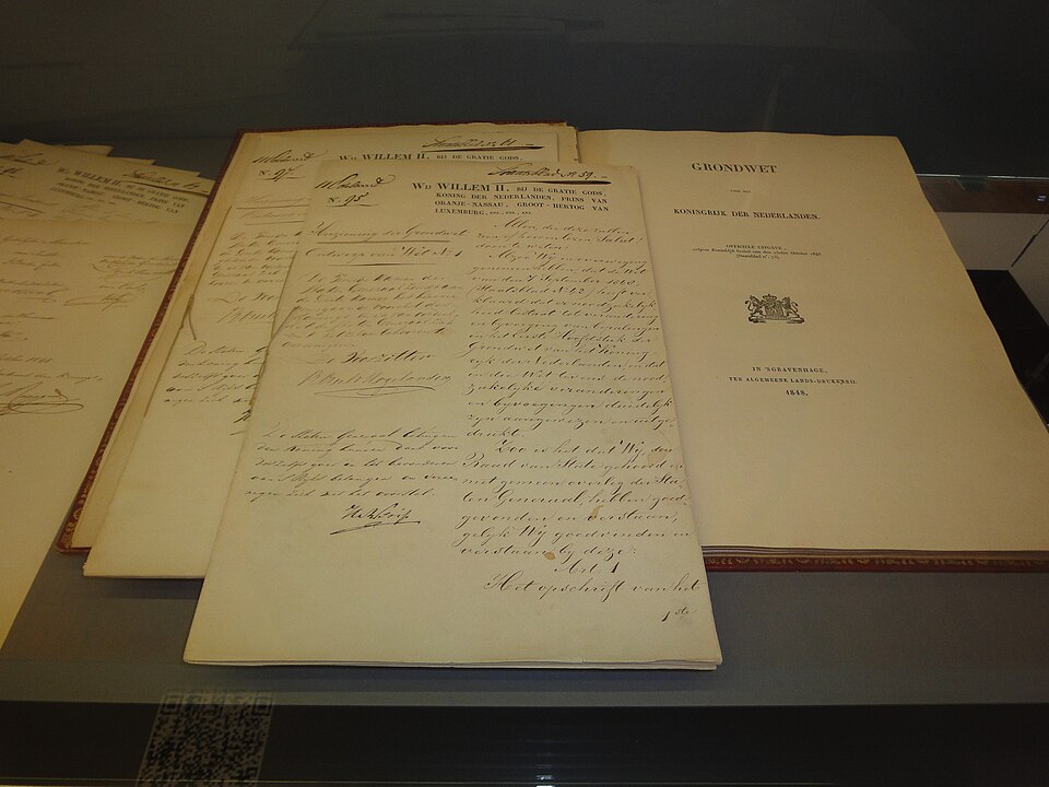 1848 constitution of the Netherlands on display