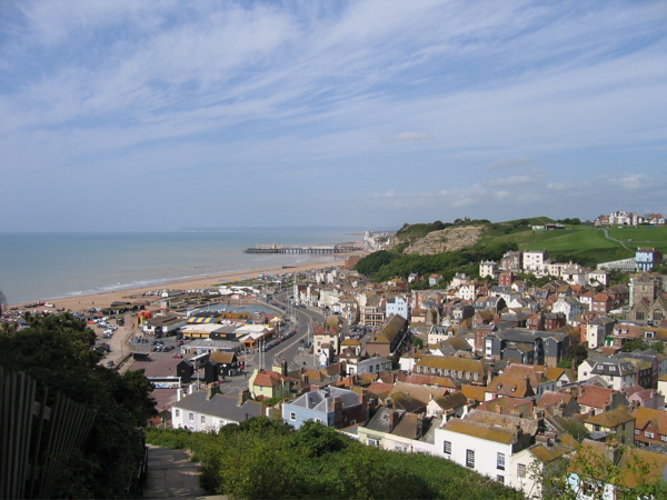 Hastings Old Town overview photographed from the East Hill in 2007.