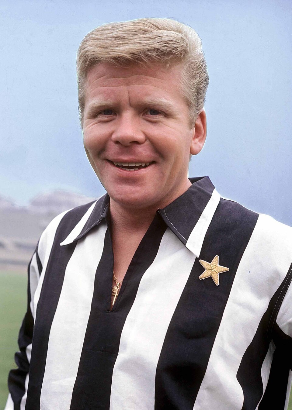 West German footballer Helmut Haller with Juventus FC in the late 1960s, posing inside the Communal Stadium in Turin, Italy.