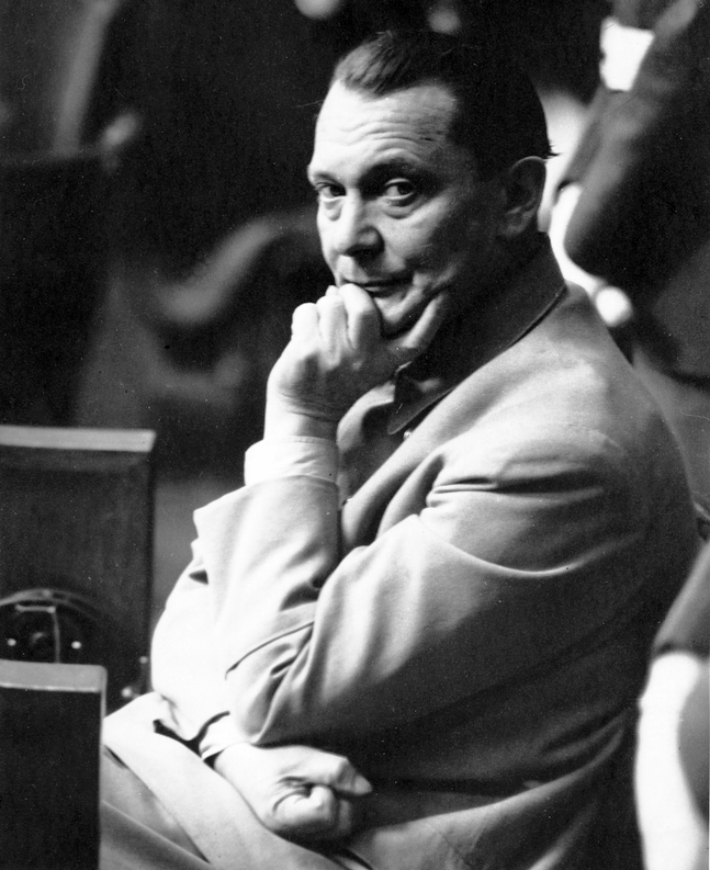International Military Tribunal Nuremberg. Defendant Hermann Goering in the prisoners' dock at the International Military Tribunal trial of war criminals at…