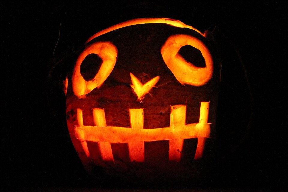 A turnip carved with a face for hop-tu-naa.