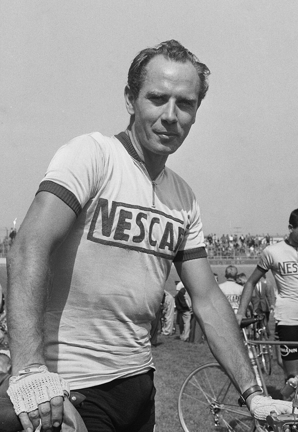 Start Ronde van Nederland Stadion Utrecht . Hugo Koblet