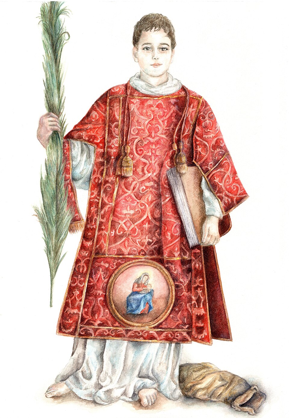 Icona "Caesarius Diaconus", opera di Giovanni Guida. Icon of Saint Caesarius of Terracina, by artist Giovanni Guida; Saint Cesario deacon and martyr of…
