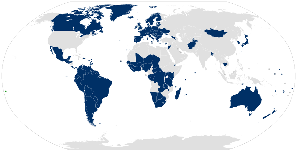 Map of state parties to the International Criminal Court