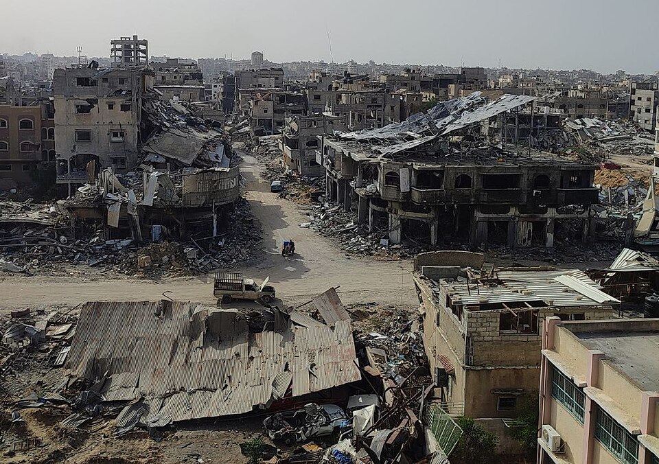 Israeli destruction on al-Seqaly Street in Khan Younis, Gaza War, June 11, 2024.