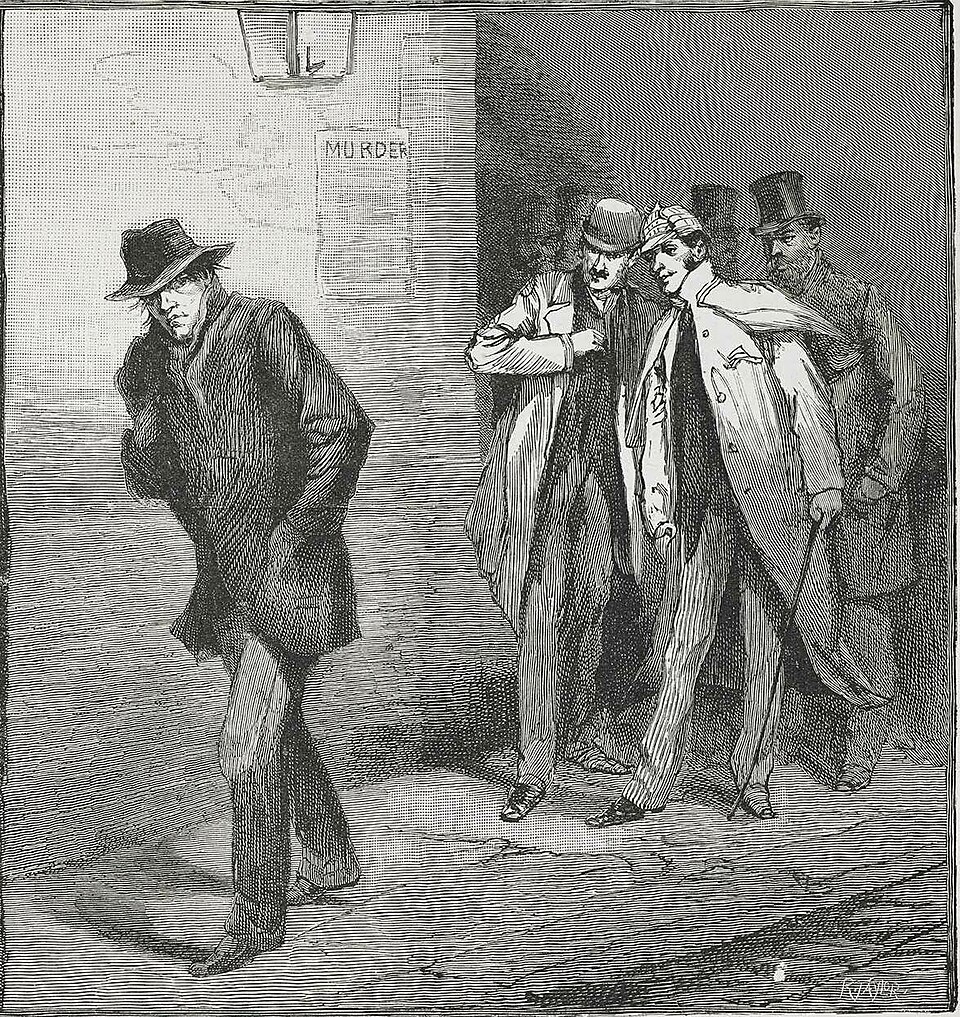 One of a series of images from the Illustrated London News for October 13, 1888 carrying the overall caption, "With the Vigilance Committee in the East End"…