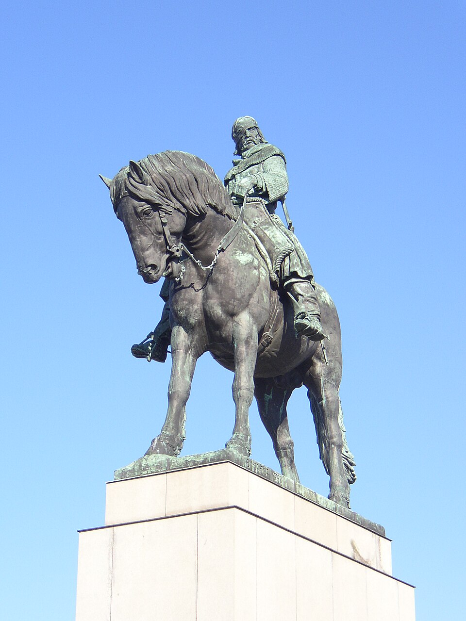 Equestrian statue of Jan Žižka by Bohumil Kafka at National Memorial on Vítkov Hill in Prague , Czech Republic .