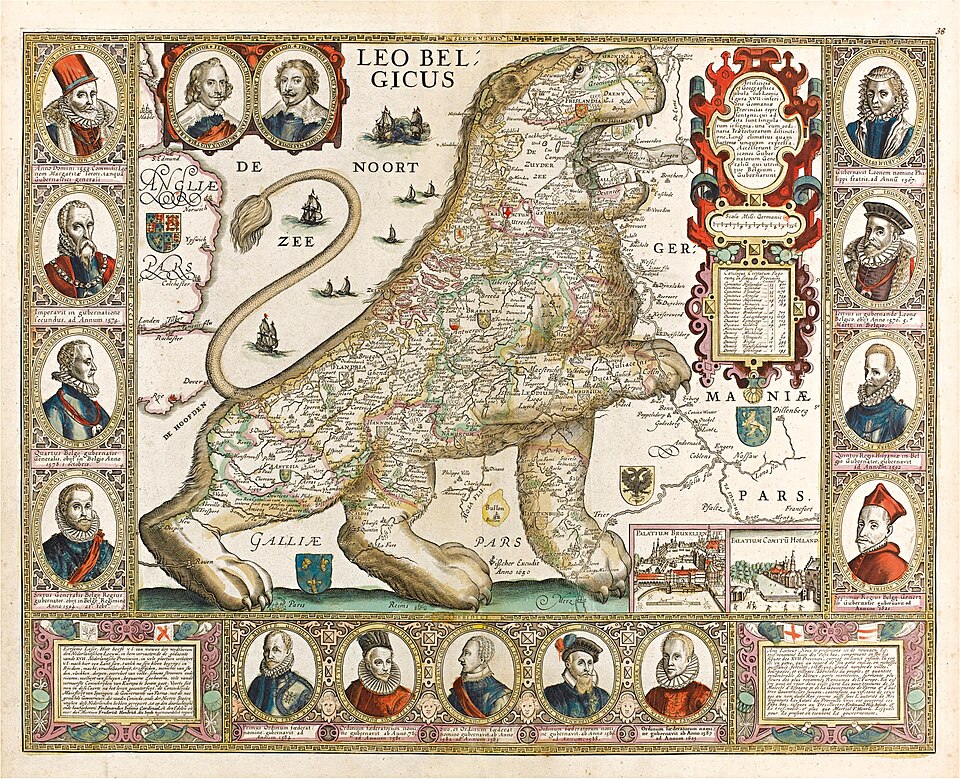 Leo Belgicus, 440 X 545 mm, H.A.M. van der Heijden, 3.3; Schilder VI, Map 50.3