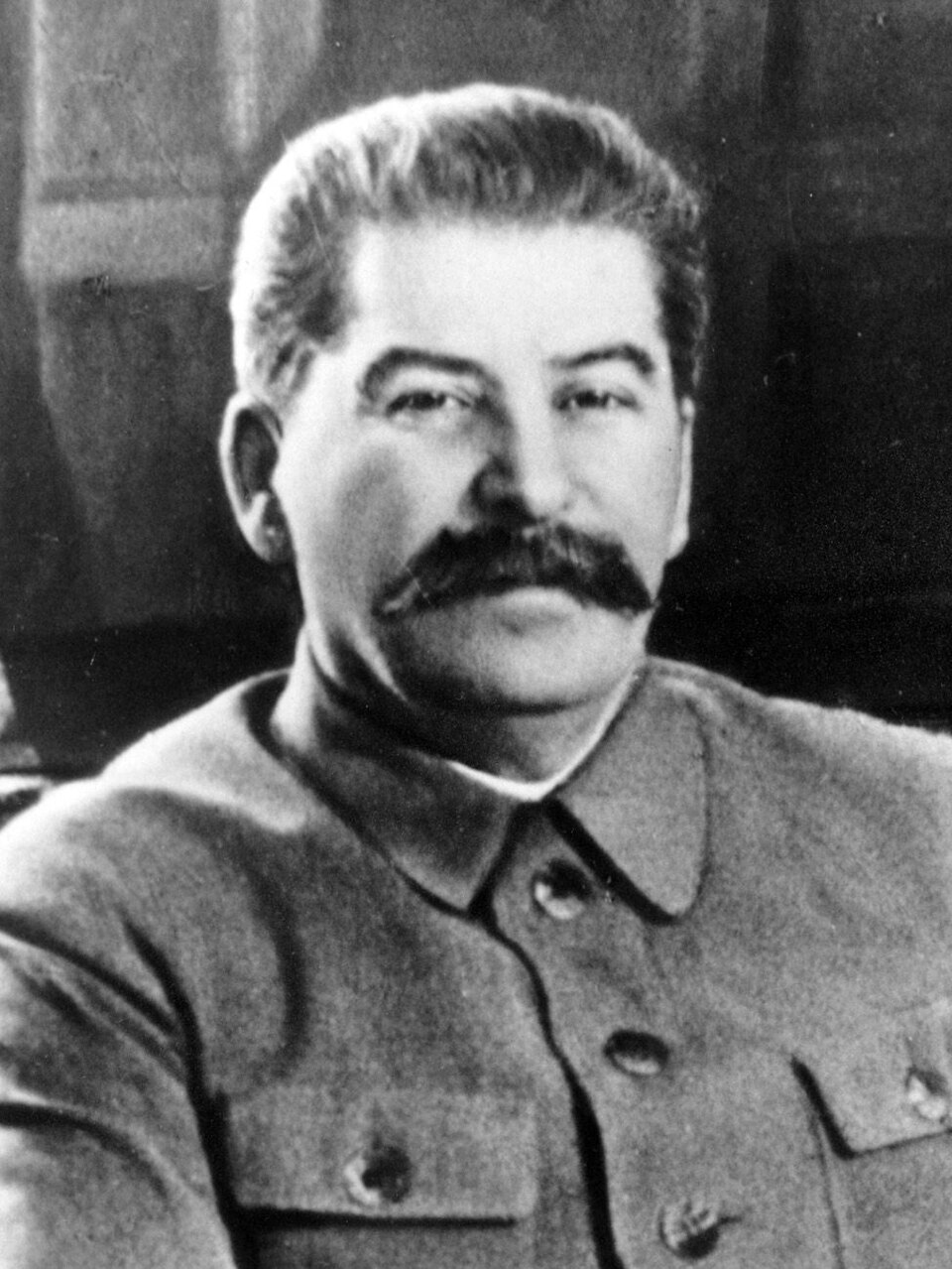 Seated portrait of Joseph Stalin (1878–1953), leader of the Soviet Union from 1924 to 1953, issued for the 1950 Soviet Union legislative election .
