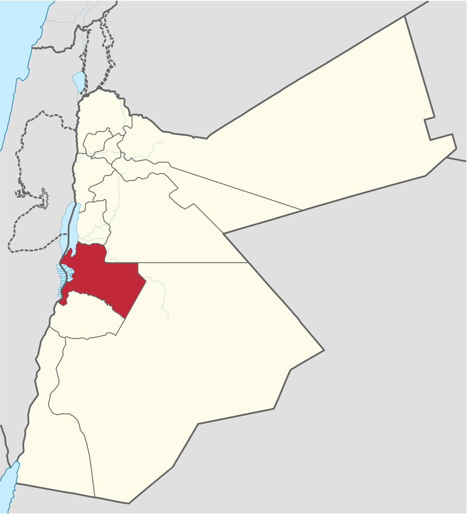 Location of governorate Karak in Jordan