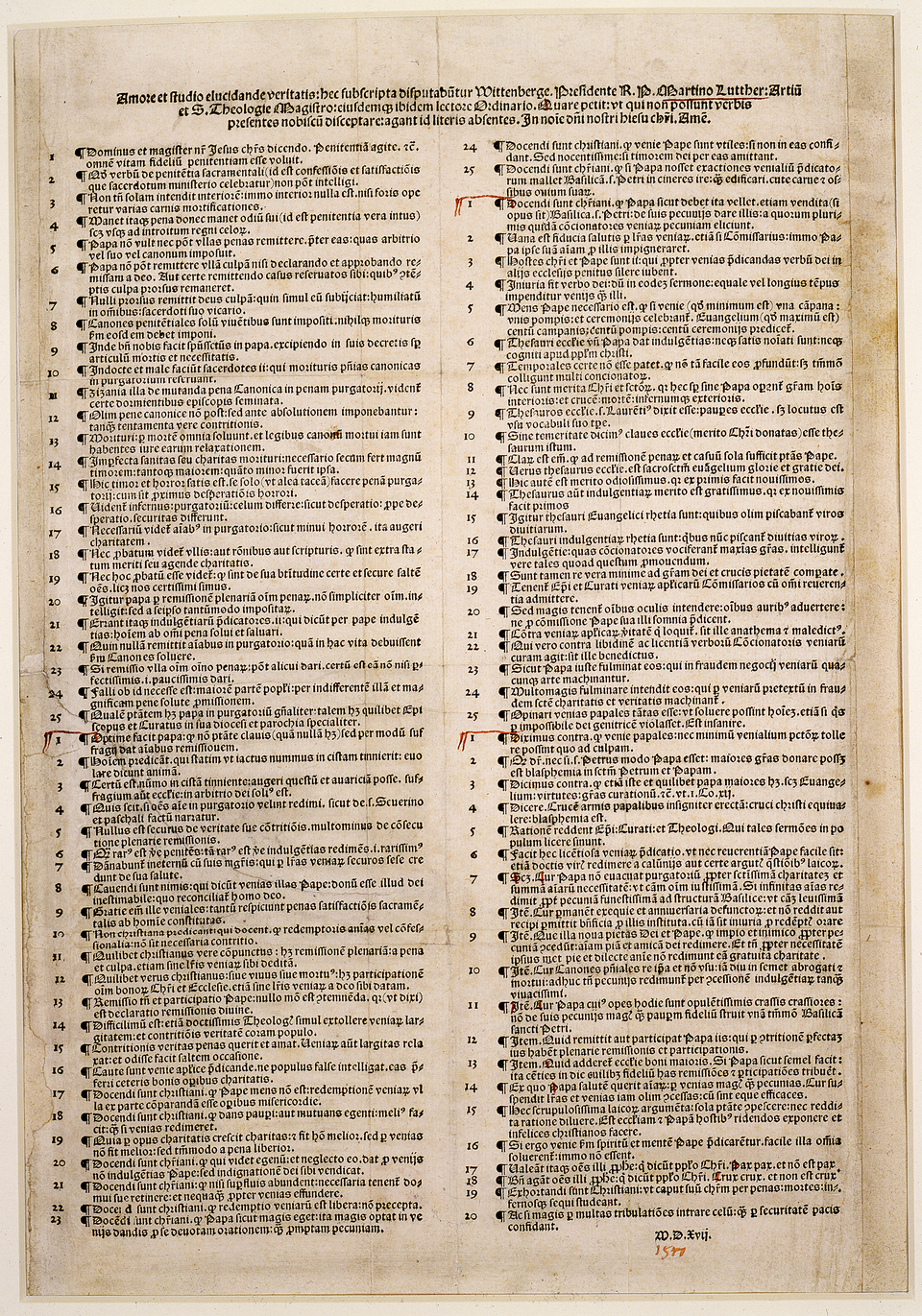 Martin Luther’s Disputatio pro declaratione virtutis indulgentiarum of 1517, commonly known as the Ninety-Five Theses, is considered the central document of…