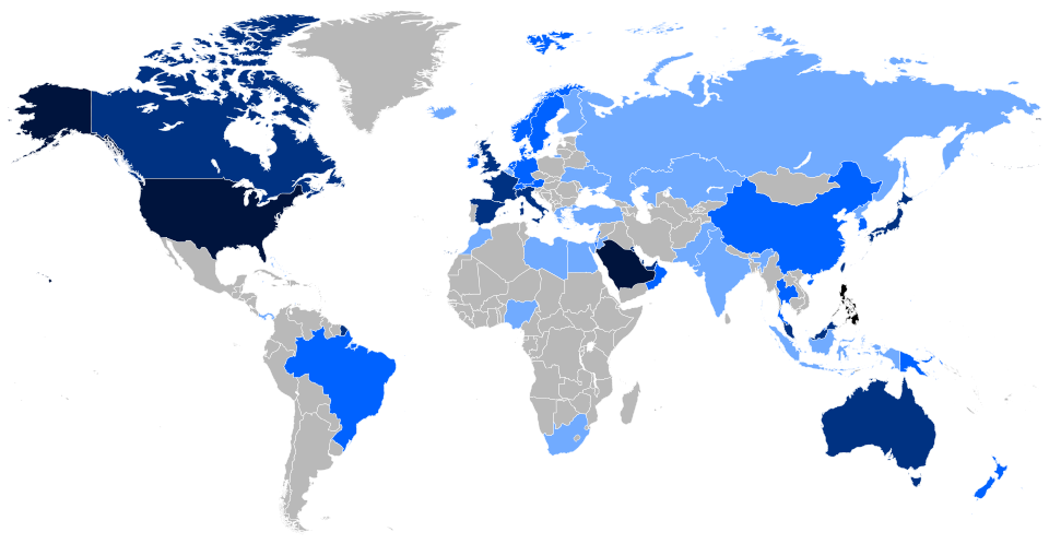 Map of the Filipino people around the world. (The map might include people with Filipino ancestry or citizenship) Philippines + 1,000,000 + 100,000 + 10,000…