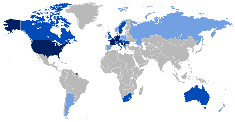 Map of the Serb people around the world.
