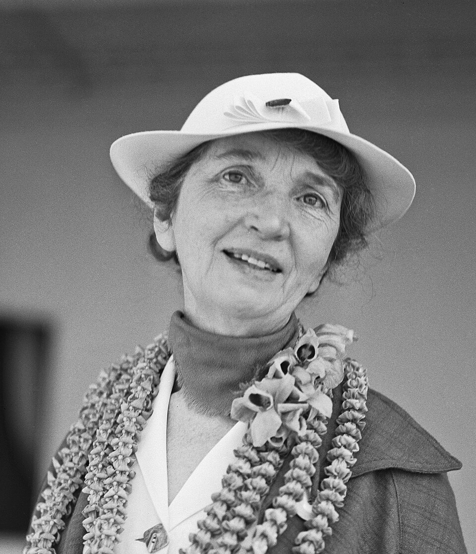 Black and white nitrate negative of Margaret Sanger . Photograph appears with the article, "Birth Curb Friend Here," Los Angeles Times, 03 Apr 1936: A1.…