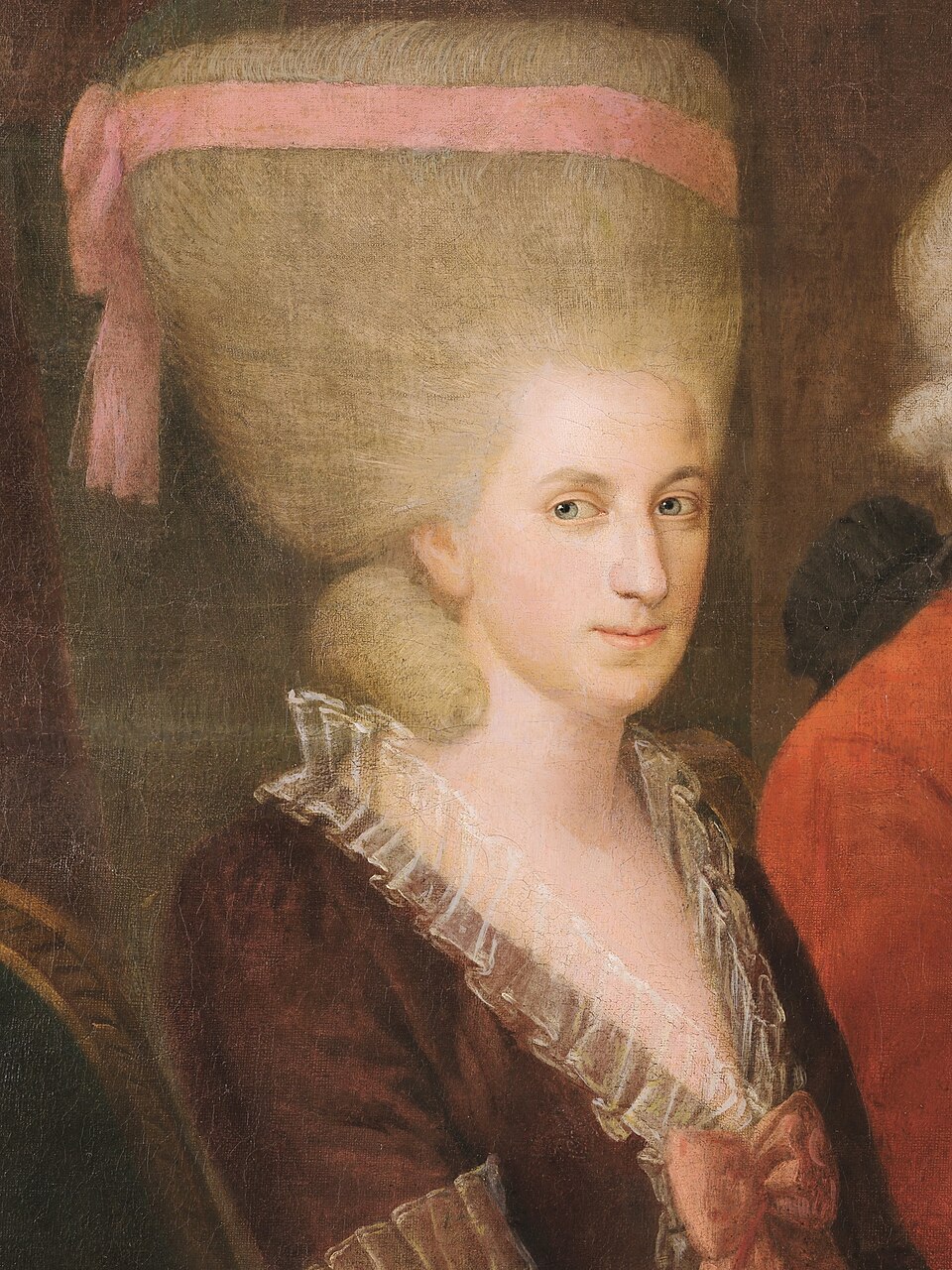 Family portrait: Maria Anna ("Nannerl") , Wolfgang , Anna Maria (medallion) and Leopold Mozart
