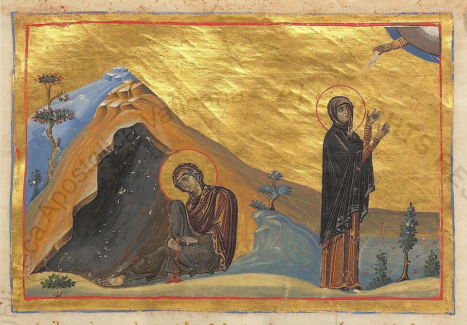 Мученицы Зинаида и Филонилла. Миниа-тюра из Минология Василия II. 976–1025 гг. (Vat. gr. 1613. P. 106)