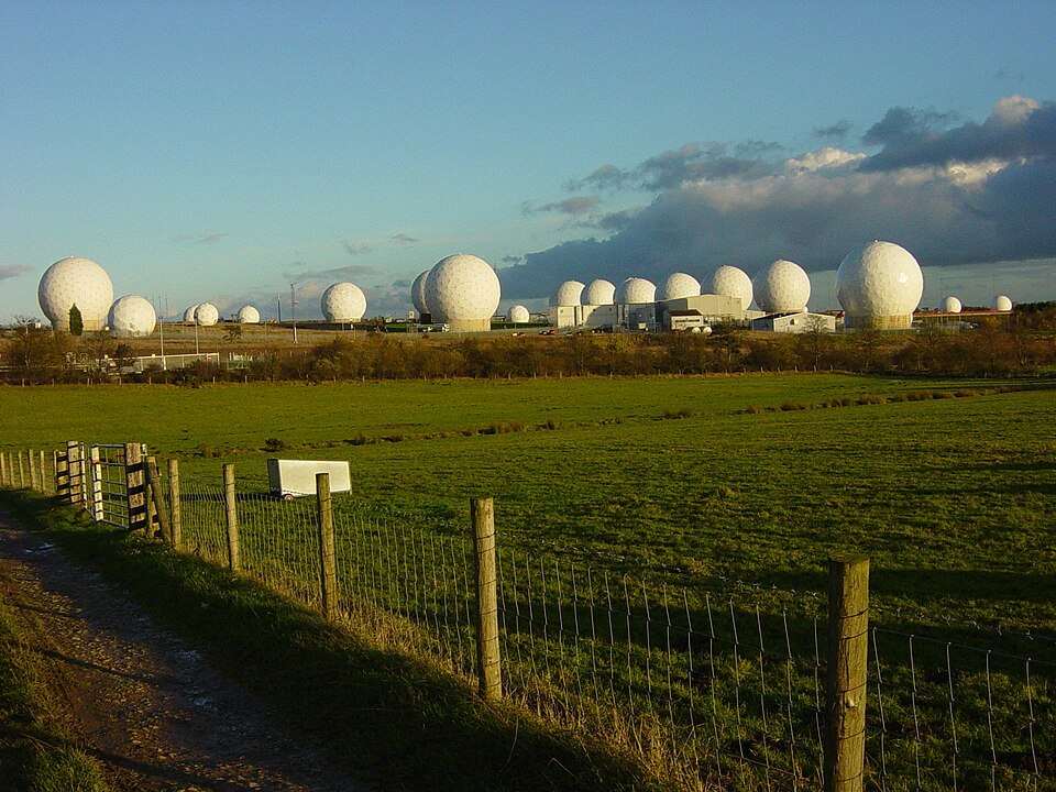 Radomes at Menwith Hill, Yorkshire. Photo taken November 2005.