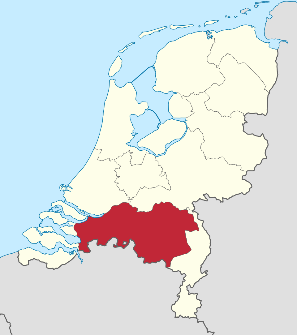 Location of Noord-Brabant province in the Netherlands .