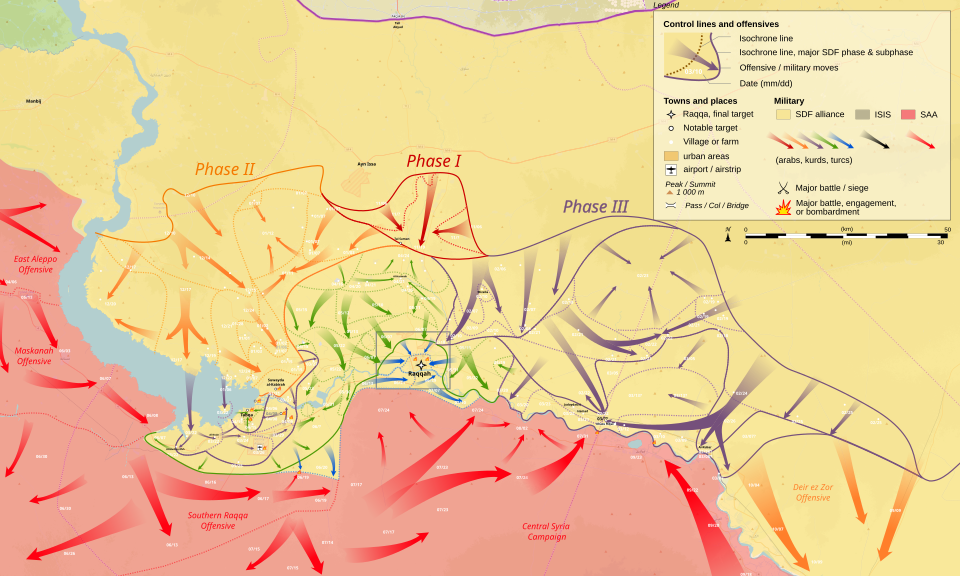 Map of the ongoing November 2016 Northern Raqqah Offensive