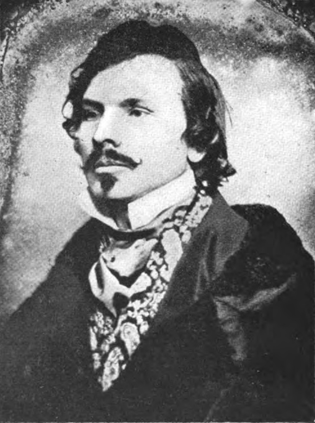 Portrait of Thomas Mayne Reid, circa 1850. Published in Reid, Elizabeth Hyde. Captain Mayne Reid: His Life And Adventures. London: Greening, 1900, Frontispiece
