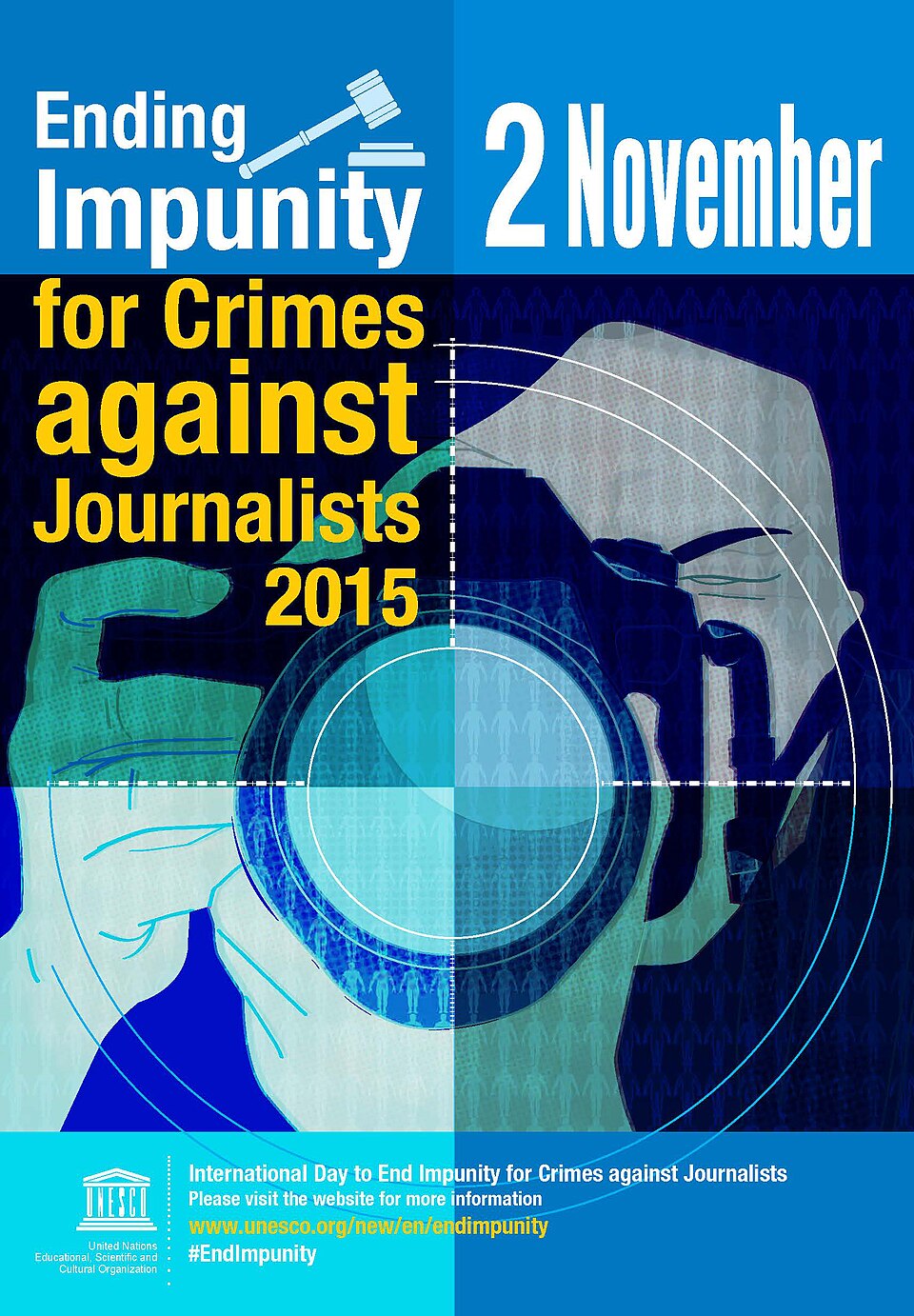 Poster advertising the 2015 International Day to End Impunity for Crimes against Journalists