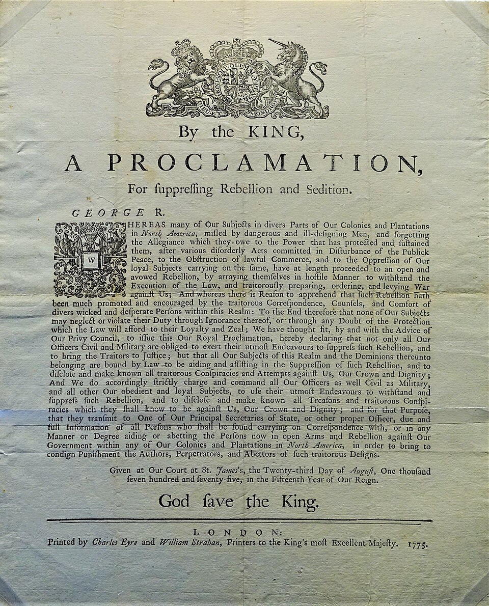 Proclamation of Rebellion, August 23, 1775 - Museum of the American Revolution by Joy of Museums.