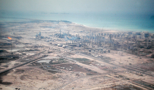 The Aramco Ras Tanura refinery from the air c. 1974