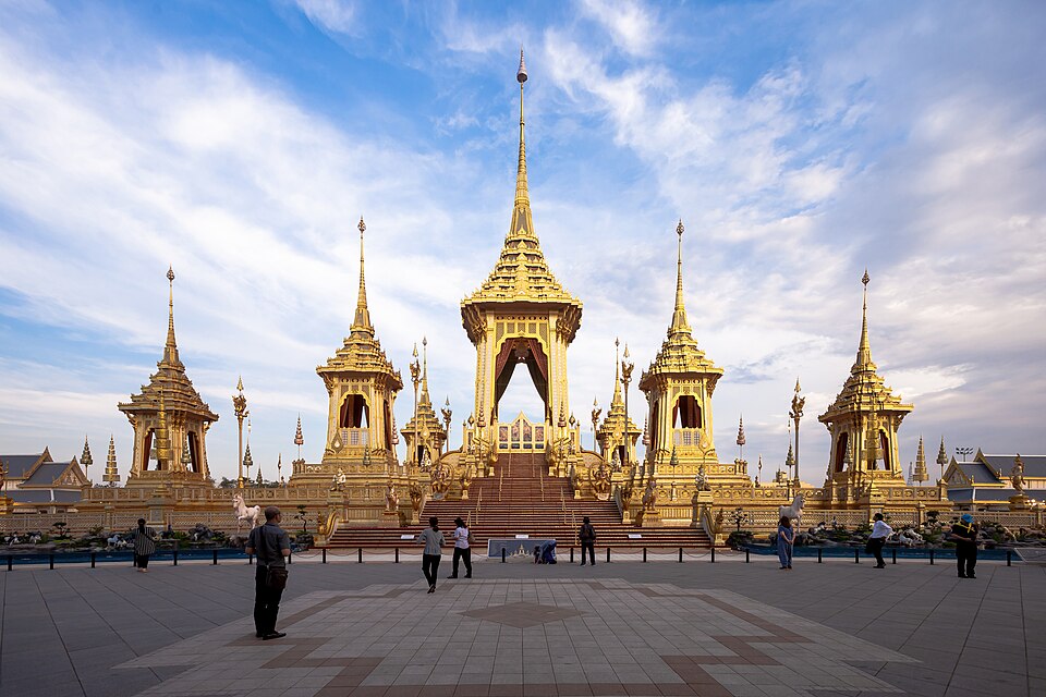 Royal Crematorium of King Rama IX viewed from Prathinagsongtham in Sanam Luang, Bangkok